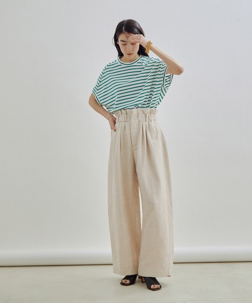 sana（サナ）の「【Sana（サナ）】【セットアップ対応】Wrap slacks（スラックス・レディース・キナリ/チャコールグレー・FREE）」の22枚目の写真
