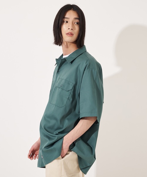 Dickies（ディッキーズ）の「【Dickies】1574 SHORT SLEEVE WORK SHIRT / ディッキーズ 半袖ワークシャツ 両胸ポケット（シャツ/ブラウス・メンズ・ブラック/グリーン/ベージュ/ネイビー/オレンジ/ミント/チャコール・M/L/XL）」の16枚目の写真