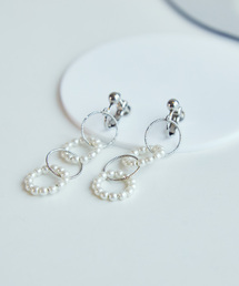 ROPE' PICNIC | メタル×パールサークルイヤリング(イヤリング)