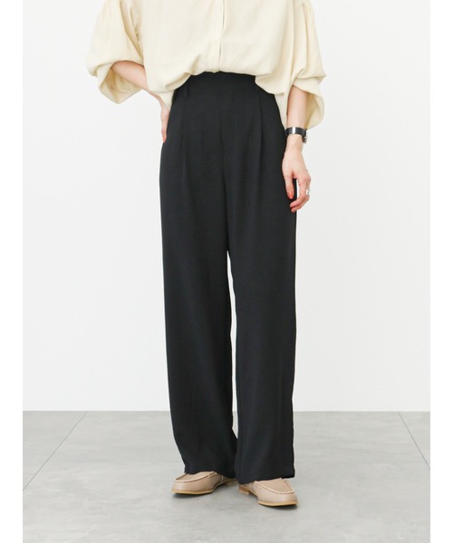 Samansa Mos2 blue(サマンサモスモスブルー)の「ハイウエストパンツ(その他パンツ・レディース・グリーン/ブラック/ライトベージュ/ブルー・フリ-)」の2枚目の写真