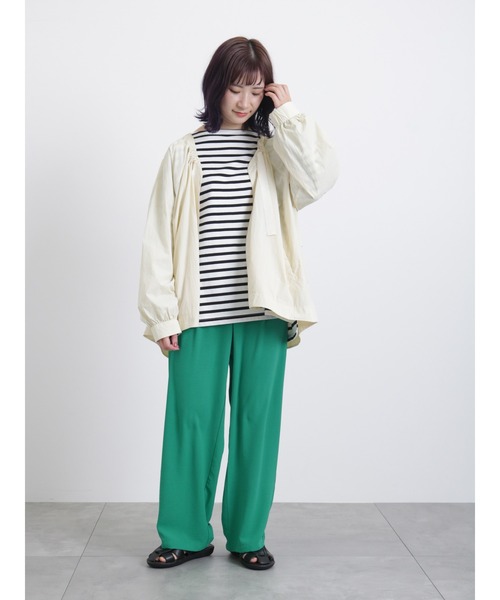 Samansa Mos2 blue(サマンサモスモスブルー)の「ハイウエストパンツ(その他パンツ・レディース・グリーン/ブラック/ライトベージュ/ブルー・フリ-)」の14枚目の写真