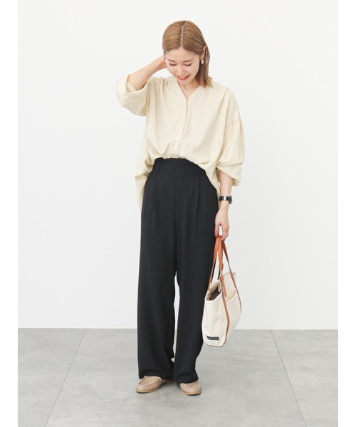 Samansa Mos2 blue(サマンサモスモスブルー)の「ハイウエストパンツ(その他パンツ・レディース・グリーン/ブラック/ライトベージュ/ブルー・フリ-)」の21枚目の写真