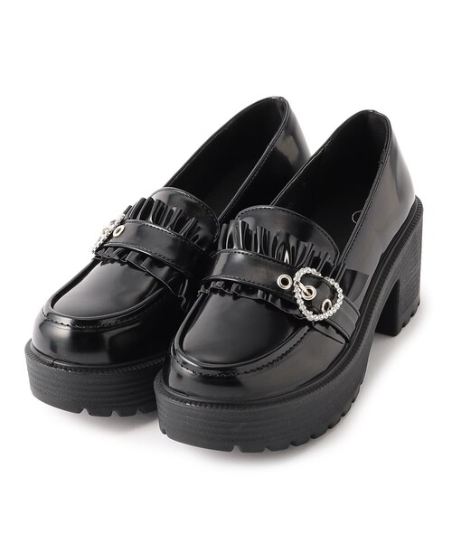 cs T&P(シーエスティーアンドピー)の「厚底 ハート付きローファー(パンプス・レディース・ブラック系1・L/M/S/LL)」の5枚目の写真