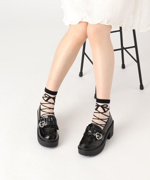 cs T&P(シーエスティーアンドピー)の「厚底 ハート付きローファー(パンプス・レディース・ブラック系1・L/M/S/LL)」の11枚目の写真