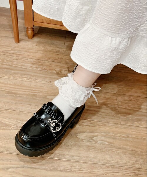 cs T&P(シーエスティーアンドピー)の「厚底 ハート付きローファー(パンプス・レディース・ブラック系1・L/M/S/LL)」の13枚目の写真