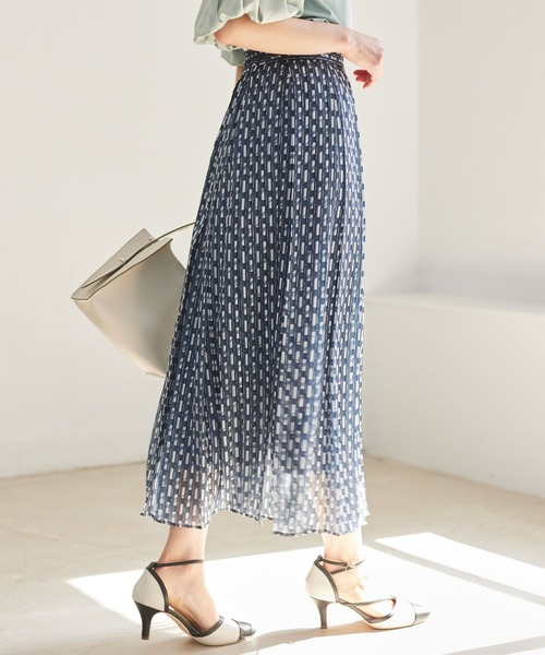 ANAYI 近年 キカストライプタックフレアスカート ANAYI スカート