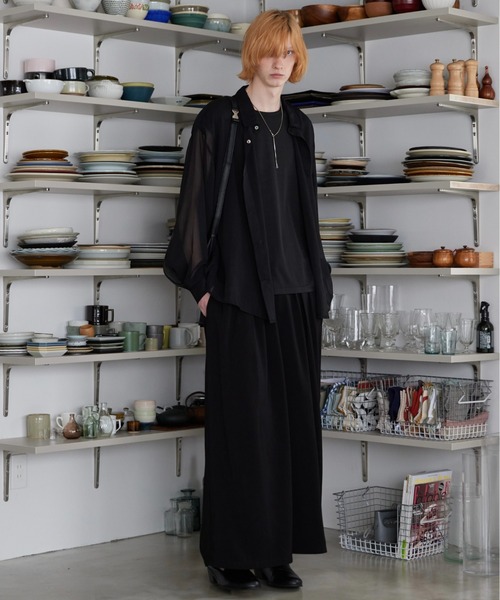 ln fortis（ロンフォルティス）の「ln foris - オーバーサイズシアーシャツ（シャツ/ブラウス・メンズ・ブルー/ブラック・SMALL/MEDIUM）」の20枚目の写真