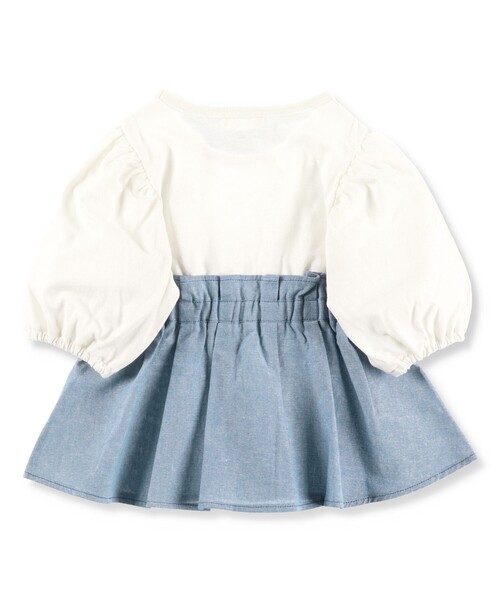 BRANSHES（ブランシェス）の「ペプラムデザイン6分袖Tシャツ（Tシャツ/カットソー・キッズ・ライム/ブルー・100/120/130/150/140/110）」の4枚目の写真