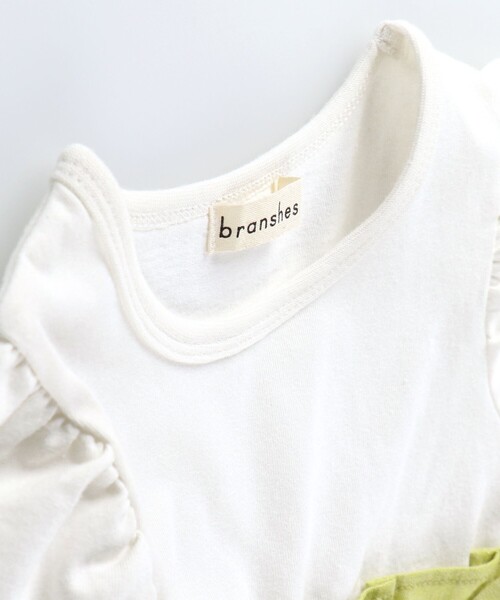 BRANSHES（ブランシェス）の「ペプラムデザイン6分袖Tシャツ（Tシャツ/カットソー・キッズ・ライム/ブルー・100/120/130/150/140/110）」の16枚目の写真