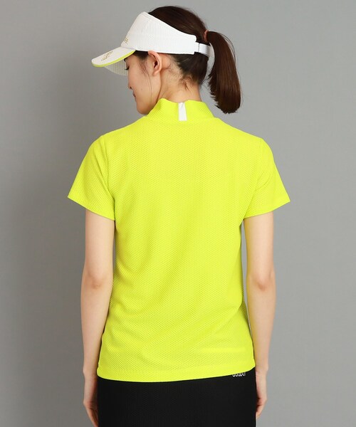 adabat（アダバット）の「◆ワッフル素材 半袖モックネックプルオーバー（Tシャツ/カットソー・レディース・ブラック/レモンイエロー・42/40/38/36）」の5枚目の写真