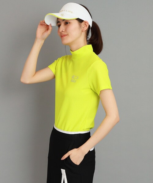 adabat（アダバット）の「◆ワッフル素材 半袖モックネックプルオーバー（Tシャツ/カットソー・レディース・ブラック/レモンイエロー・42/40/38/36）」の20枚目の写真