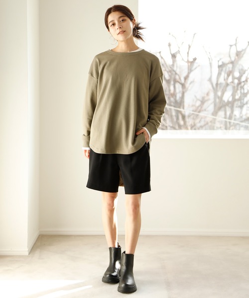 aity(アイティ)の「裏毛ヘンリーネックプルオーバー(スウェット・レディース・ブルー/ブラック/アイボリー/カーキ・M)」の14枚目の写真
