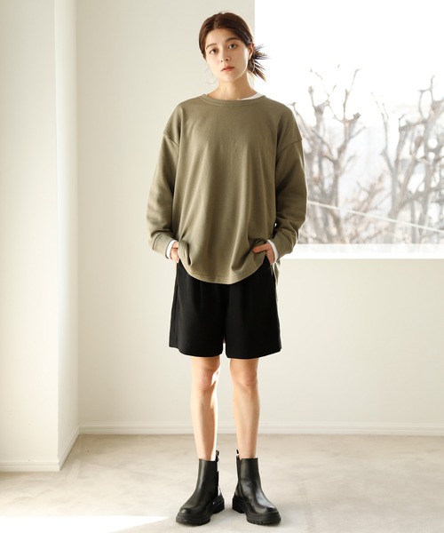 aity(アイティ)の「裏毛ヘンリーネックプルオーバー(スウェット・レディース・ブルー/ブラック/アイボリー/カーキ・M)」の15枚目の写真