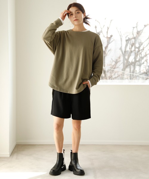 aity(アイティ)の「裏毛ヘンリーネックプルオーバー(スウェット・レディース・ブルー/ブラック/アイボリー/カーキ・M)」の16枚目の写真