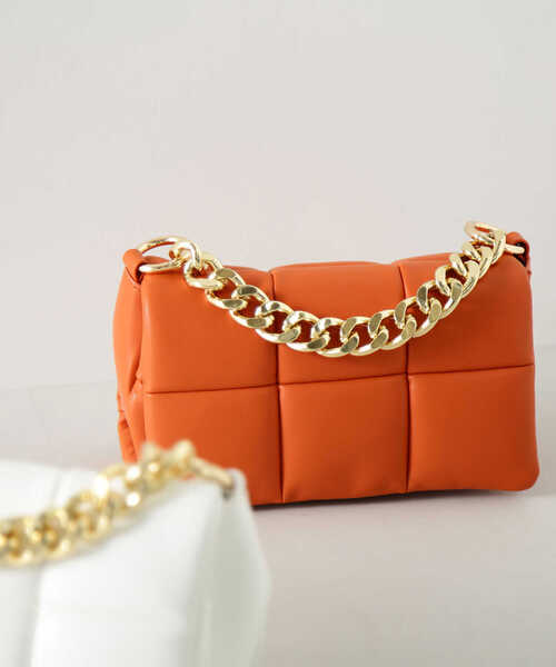 NATURAL BEAUTY BASIC（ナチュラルビューティーベーシック）の「【Oggi・美人百花掲載】パッチワーク2Ｗayショルダーバッグ（ショルダーバッグ・レディース・オレンジ/ホワイト/ブラック・ﾌﾘ-）」の18枚目の写真