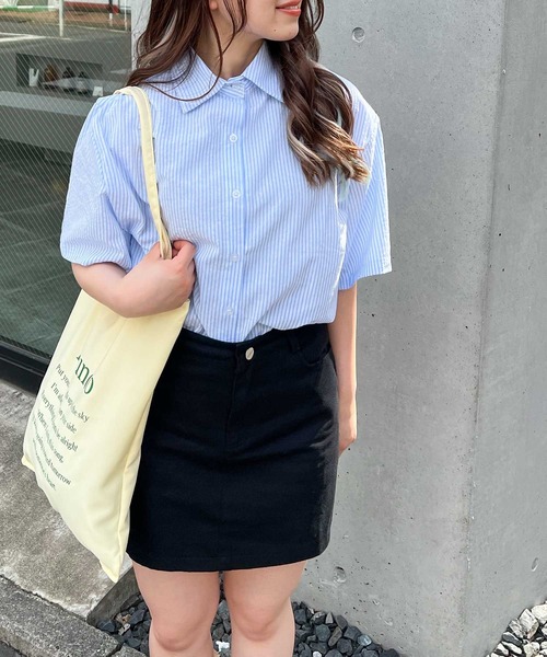 frunco（フランコ）の「stripes summer shirt（シャツ/ブラウス・レディース・グリーン/ブルー/イエロー/ピンク・FREE）」の3枚目の写真