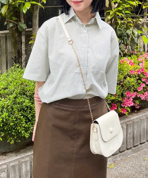 frunco（フランコ）の「stripes summer shirt（シャツ/ブラウス・レディース・グリーン/ブルー/イエロー/ピンク・FREE）」の2枚目の写真