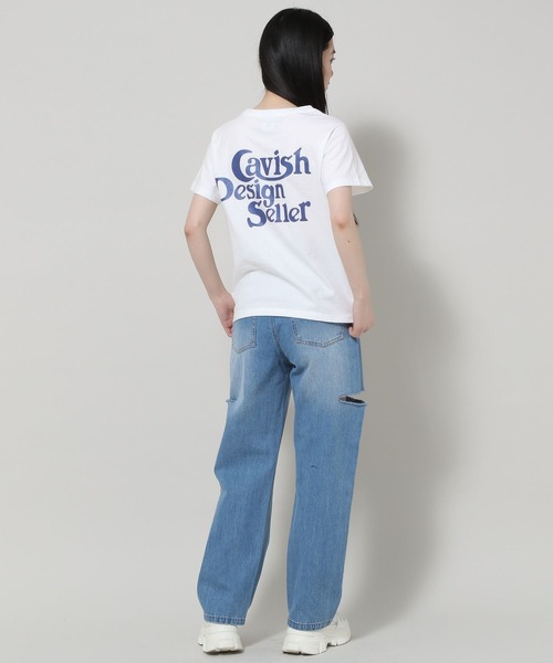 Cavish（カビシ）の「CAVISH／トゥインクルロゴT（Tシャツ/カットソー・レディース・ホワイト/ピンク/ブラック・FREE）」の18枚目の写真