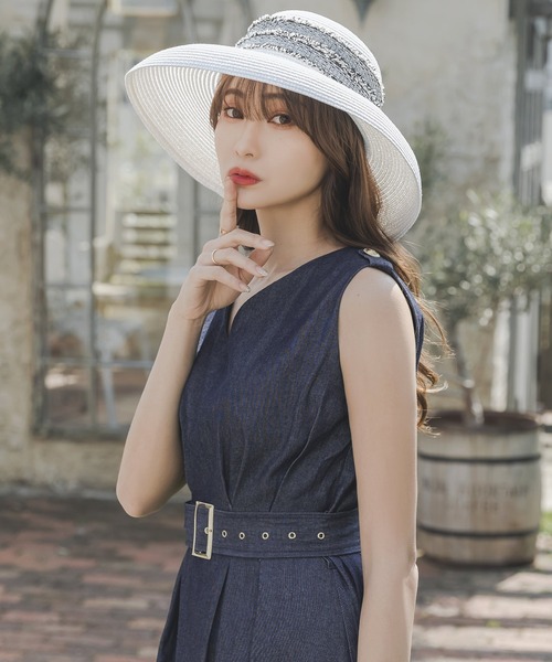 極美品　LOUISVUITTON ヴィトン　ベルト付　デニム　ワンピース　フレア 極美品 LOUISVUITTON ヴィトン ベルト付 デニム ワンピース フレア