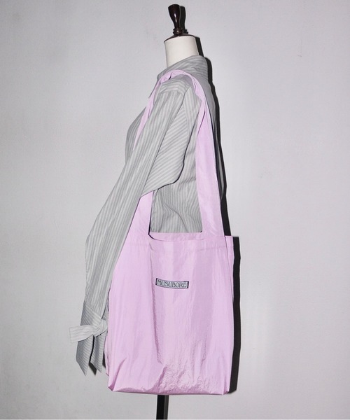 musubore（ムスボレ）の「wide shoulder logo tote / ワイドショルダーロゴトート（トートバッグ・レディース・その他/シルバー/グリーン/ネイビー/ワインレッド/ピンク/ライトグリーン・FREE）」の10枚目の写真