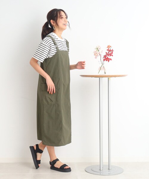 Cutie Blonde（キューティーブロンド）の「◆【大人に着こなす】ミリタリー ナイロン ジャンスカ（スカート・レディース・カーキ/ライトベージュ・00）」の4枚目の写真