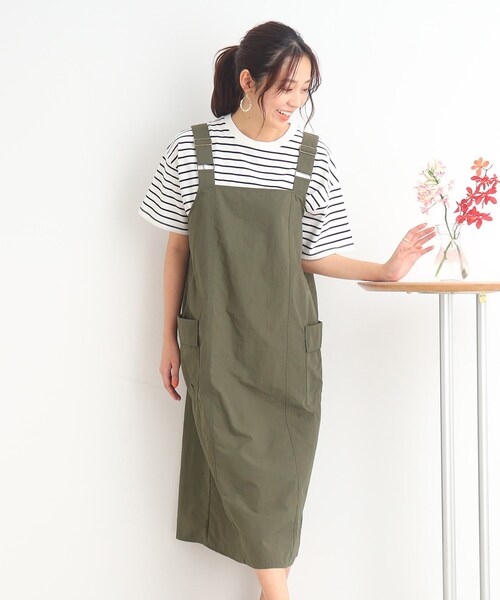 Cutie Blonde（キューティーブロンド）の「◆【大人に着こなす】ミリタリー ナイロン ジャンスカ（スカート・レディース・カーキ/ライトベージュ・00）」の6枚目の写真