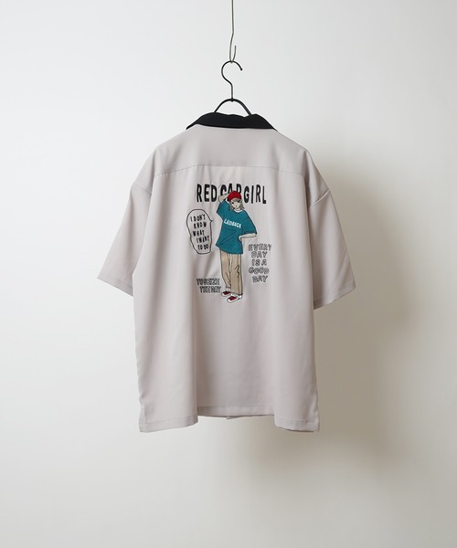 Red Cap Girl(レッドキャプガール)の「【RED CAP GIRL】襟配色 / クレリック バック刺繍 ビッグオープンカラーシャツ (シャツ/ブラウス・メンズ・グレー/ブルー/ホワイト/ブラック・L/M)」の10枚目の写真