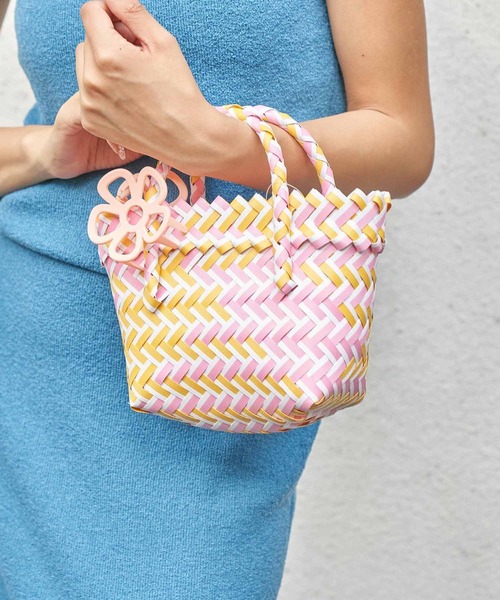 anap mimpi(アナップミンピ)の「配色ミニカゴトートバッグ(トートバッグ・レディース・ピンク/パープル/イエロー・FREE)」の1枚目の写真