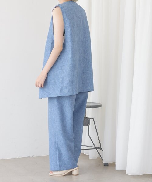 RAY CASSIN（レイカズン）の「リネンタッチノーカラーベスト（ベスト・レディース・ブルー/ブラック/キナリ・FREE）」の14枚目の写真