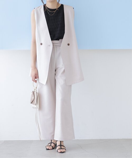 RAY CASSIN（レイカズン）の「リネンタッチノーカラーベスト（ベスト・レディース・ブルー/ブラック/キナリ・FREE）」の21枚目の写真