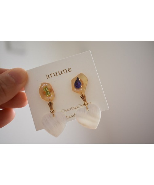 tone(トーン)の「【aruune】Jewelry heart/サージカルステンレスピアス(MA)(ピアス(両耳用)・レディース・パープル/イエロー・FREE)」の3枚目の写真