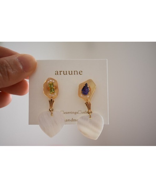 tone(トーン)の「【aruune】Jewelry heart/サージカルステンレスピアス(MA)(ピアス(両耳用)・レディース・パープル/イエロー・FREE)」の9枚目の写真