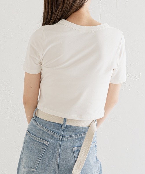 Chico(チコ)の「ロゴチビT(Tシャツ/カットソー・レディース・ブラック/ホワイト/ピンク/イエロー・FREE)」の7枚目の写真