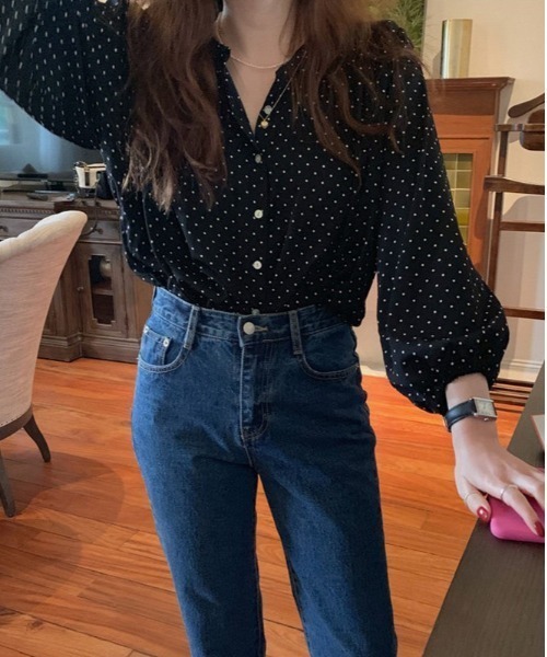 Ada.(エイダ)の「ドットスキッパーブラウス(シャツ/ブラウス・レディース・アイボリー/ブラック・FREE)」の17枚目の写真