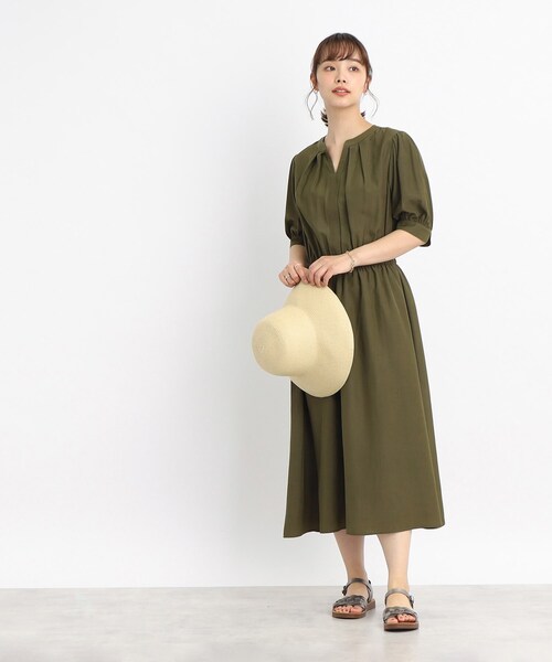 DRESKIP(ドレスキップ)の「◆【1枚でさらりと○】お出かけに着ていきたい! レディーなスキッパーワンピース(ワンピース・レディース・カーキ/サンドベージュ/ネイビー・04/02/03)」の4枚目の写真