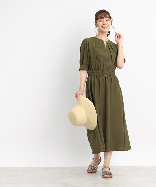 DRESKIP(ドレスキップ)の「◆【1枚でさらりと○】お出かけに着ていきたい! レディーなスキッパーワンピース(ワンピース・レディース・カーキ/サンドベージュ/ネイビー・04/02/03)」の6枚目の写真