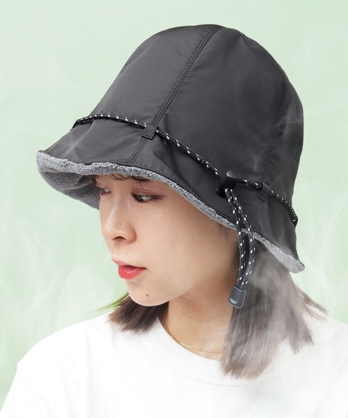 セール】撥水ポリエステル 裏パイル 2WAY 巾着 サウナハット A.M.S.