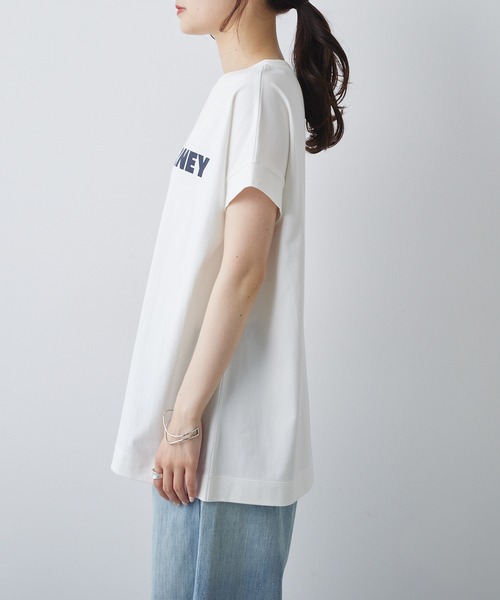 PUAL CE CIN(ピュアルセシン)の「シンプルロゴプリントTシャツ(Tシャツ/カットソー・レディース・ベージュ/オフホワイト/チャコールグレー・FREE)」の5枚目の写真