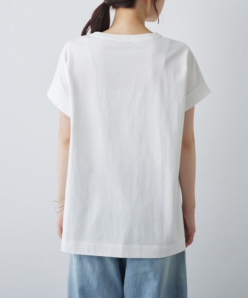 PUAL CE CIN(ピュアルセシン)の「シンプルロゴプリントTシャツ(Tシャツ/カットソー・レディース・ベージュ/オフホワイト/チャコールグレー・FREE)」の6枚目の写真