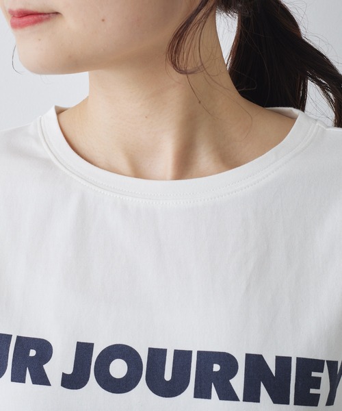PUAL CE CIN(ピュアルセシン)の「シンプルロゴプリントTシャツ(Tシャツ/カットソー・レディース・ベージュ/オフホワイト/チャコールグレー・FREE)」の7枚目の写真