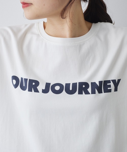 PUAL CE CIN(ピュアルセシン)の「シンプルロゴプリントTシャツ(Tシャツ/カットソー・レディース・ベージュ/オフホワイト/チャコールグレー・FREE)」の10枚目の写真