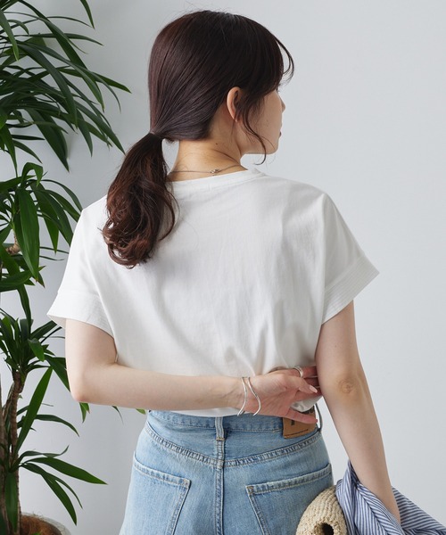 PUAL CE CIN(ピュアルセシン)の「シンプルロゴプリントTシャツ(Tシャツ/カットソー・レディース・ベージュ/オフホワイト/チャコールグレー・FREE)」の12枚目の写真