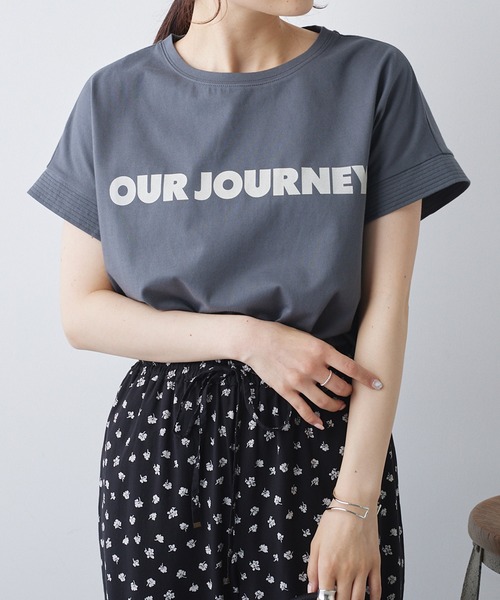 PUAL CE CIN(ピュアルセシン)の「シンプルロゴプリントTシャツ(Tシャツ/カットソー・レディース・ベージュ/オフホワイト/チャコールグレー・FREE)」の21枚目の写真