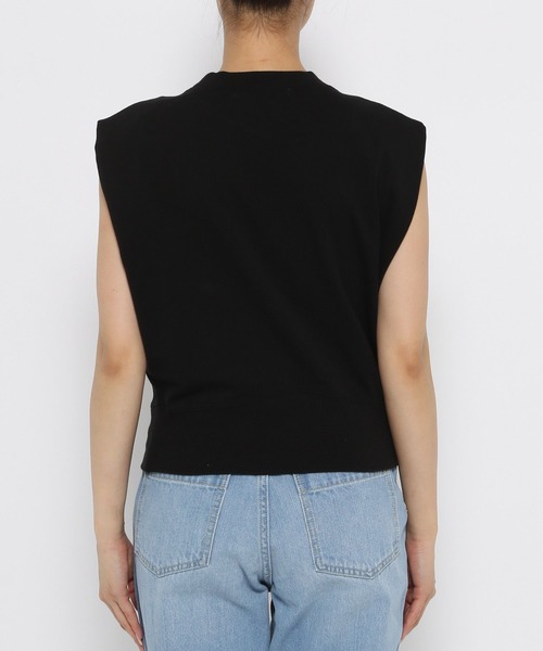 LEPSIM（レプシィム）の「【FOR I SERIES】ミニ裏毛ノースリーブ　907914（Tシャツ/カットソー・レディース・グレー/ブラック/オフホワイト・FREE）」の21枚目の写真