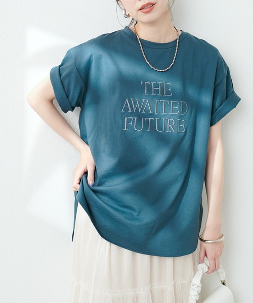 natural couture(ナチュラルクチュール)の「汗染み防止接触冷感T(Tシャツ/カットソー・レディース・ホワイト系その他/グリーン/ブラック/オフホワイト・FREE)」の4枚目の写真