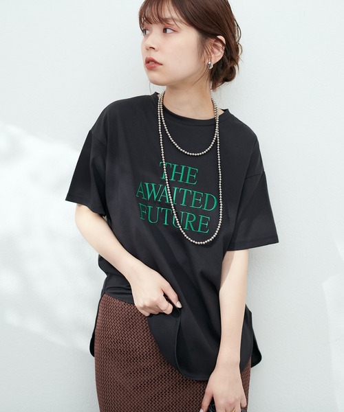 natural couture(ナチュラルクチュール)の「汗染み防止接触冷感T(Tシャツ/カットソー・レディース・ホワイト系その他/グリーン/ブラック/オフホワイト・FREE)」の3枚目の写真