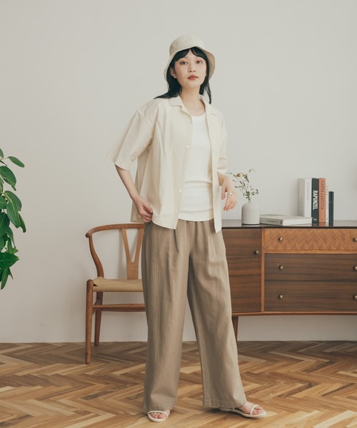 FORK&SPOON(フォークアンドスプーン)の「FORK&SPOON ヘリンボーンイージーパンツ(その他パンツ・レディース・ブラック/グリーン系その他・1/2)」の19枚目の写真