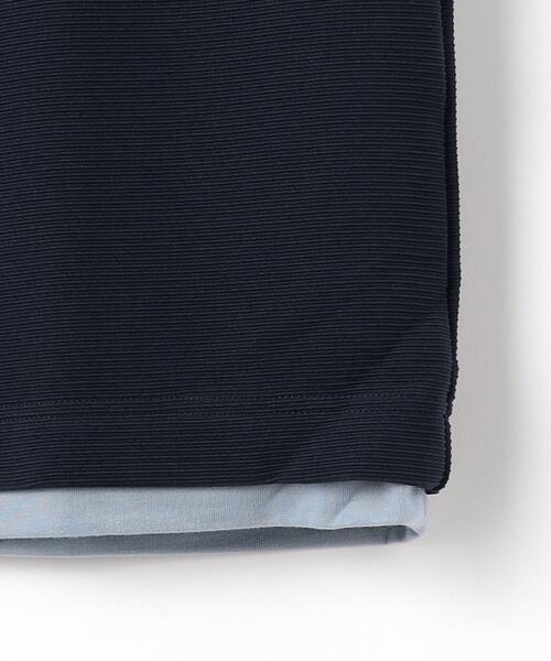 green label relaxing（グリーンレーベルリラクシング）の「リップル フェイクレイヤード クルーネック Tシャツ -吸水速乾-（Tシャツ/カットソー・メンズ・ホワイト/ネイビー/グレー・S/L/M/XL）」の7枚目の写真