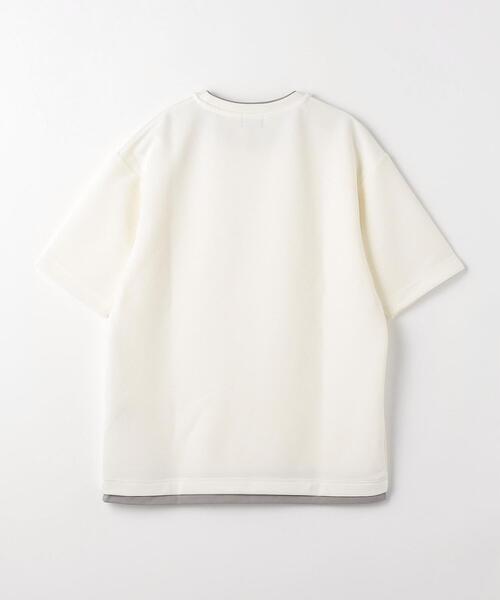 green label relaxing（グリーンレーベルリラクシング）の「リップル フェイクレイヤード クルーネック Tシャツ -吸水速乾-（Tシャツ/カットソー・メンズ・ホワイト/ネイビー/グレー・S/L/M/XL）」の14枚目の写真