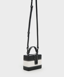 CHARLES & KEITH | Bronte ミニブロンテ コントラストトリムトップハンドルバッグ(ハンドバッグ)